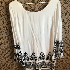 White and black dress